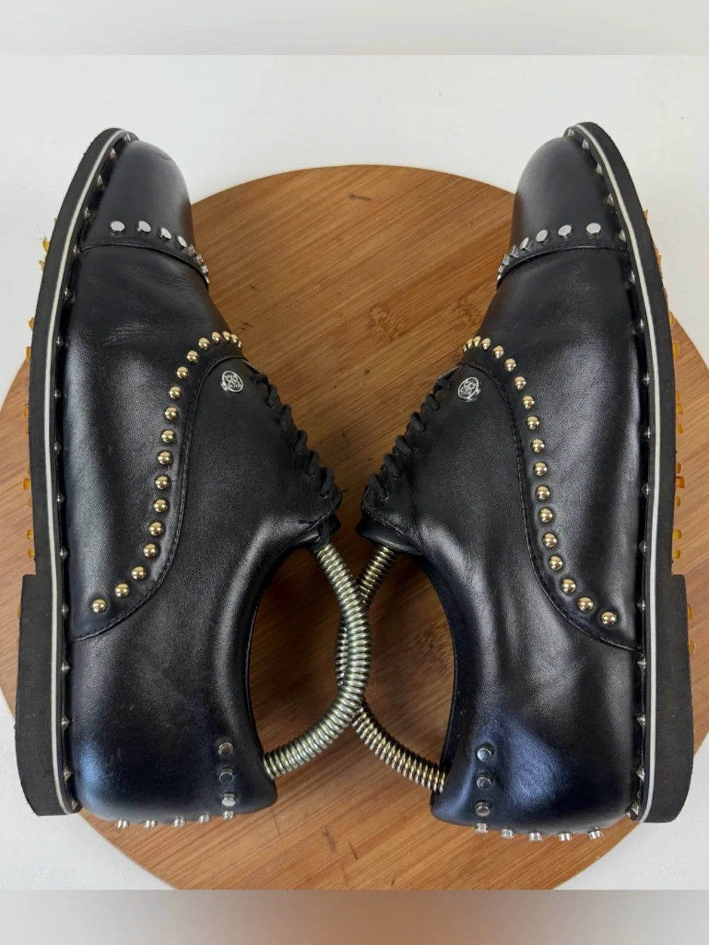 G/FORE Studded Bling Black Leather Golf Shoes - Picture 6 of 9